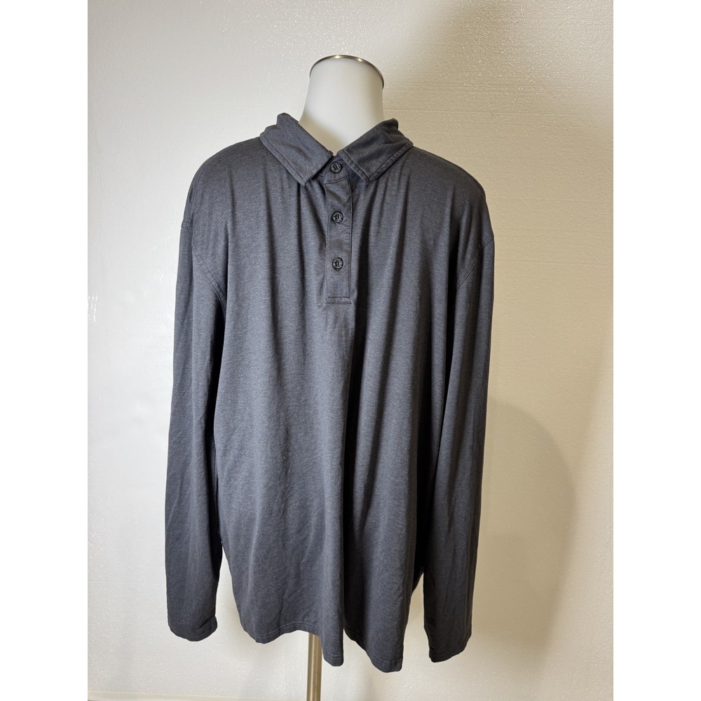 G.H. Bass & CO Shirt Mens XL Blue Long Sleeve Performance Golf Polo Sportswear